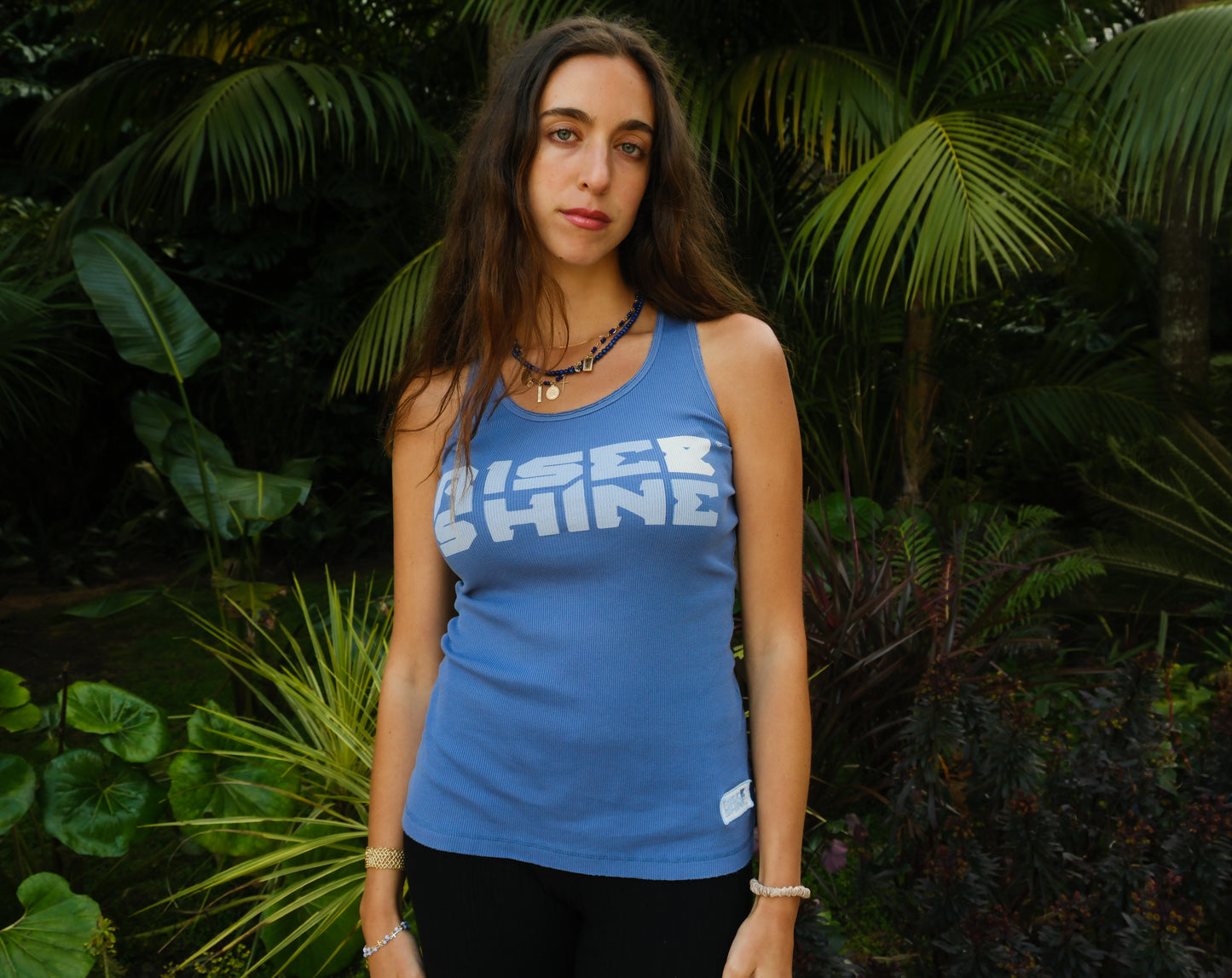 Signature blue ribbed tank
