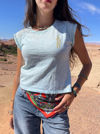 PHNOM PEHN POSTMAN TEE - BLEACHED ACQUA, AIR BLUE, ASPHALT, WHITE LILY