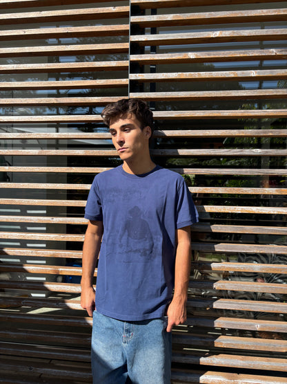 RETRO SADHU – INDIGO / SAFFRON TEE